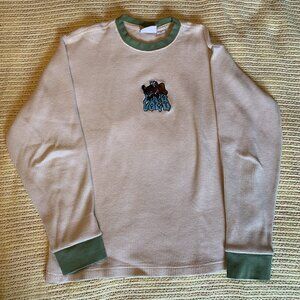 Mens Medium Obey Waffle Knit Long Sleeve Shirt